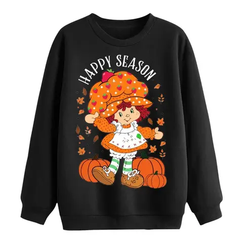 Strawberry Shortcake Fall Sweatshirt, Pumpkin Patch Crewneck, Happy Season Halloween Shirt, Retro Autumn Girl Shirt, Cute Cozy Gift for Her