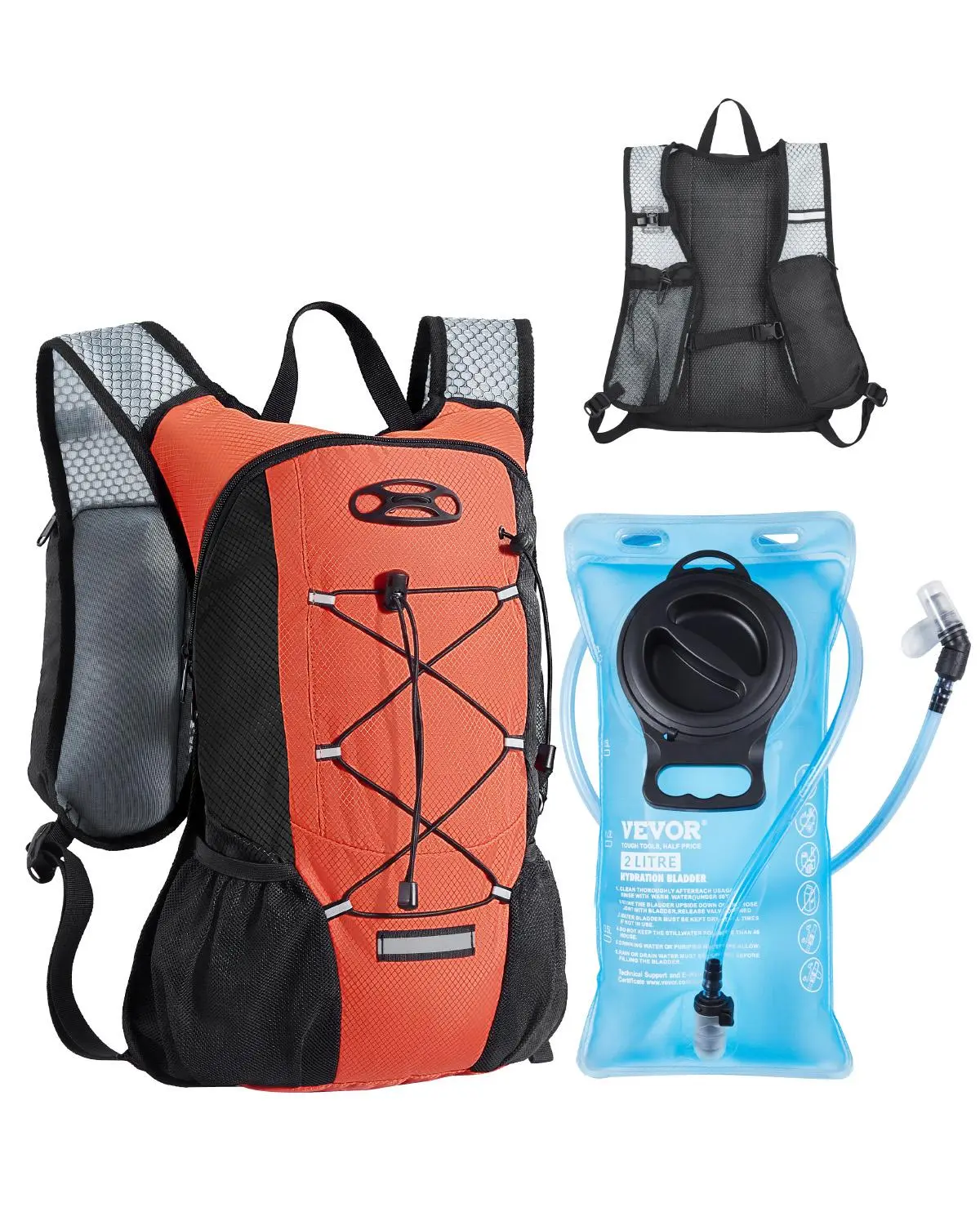 【SummerFinds】VEVOR Hydration Backpack with 2L TPU Water Bladder,  Hydration Pack Backpack, Lightweight Hiking Water Backpack for Men Women, Hydro Water Daypack for Hiking, Running, Cycling, Camping & Rave