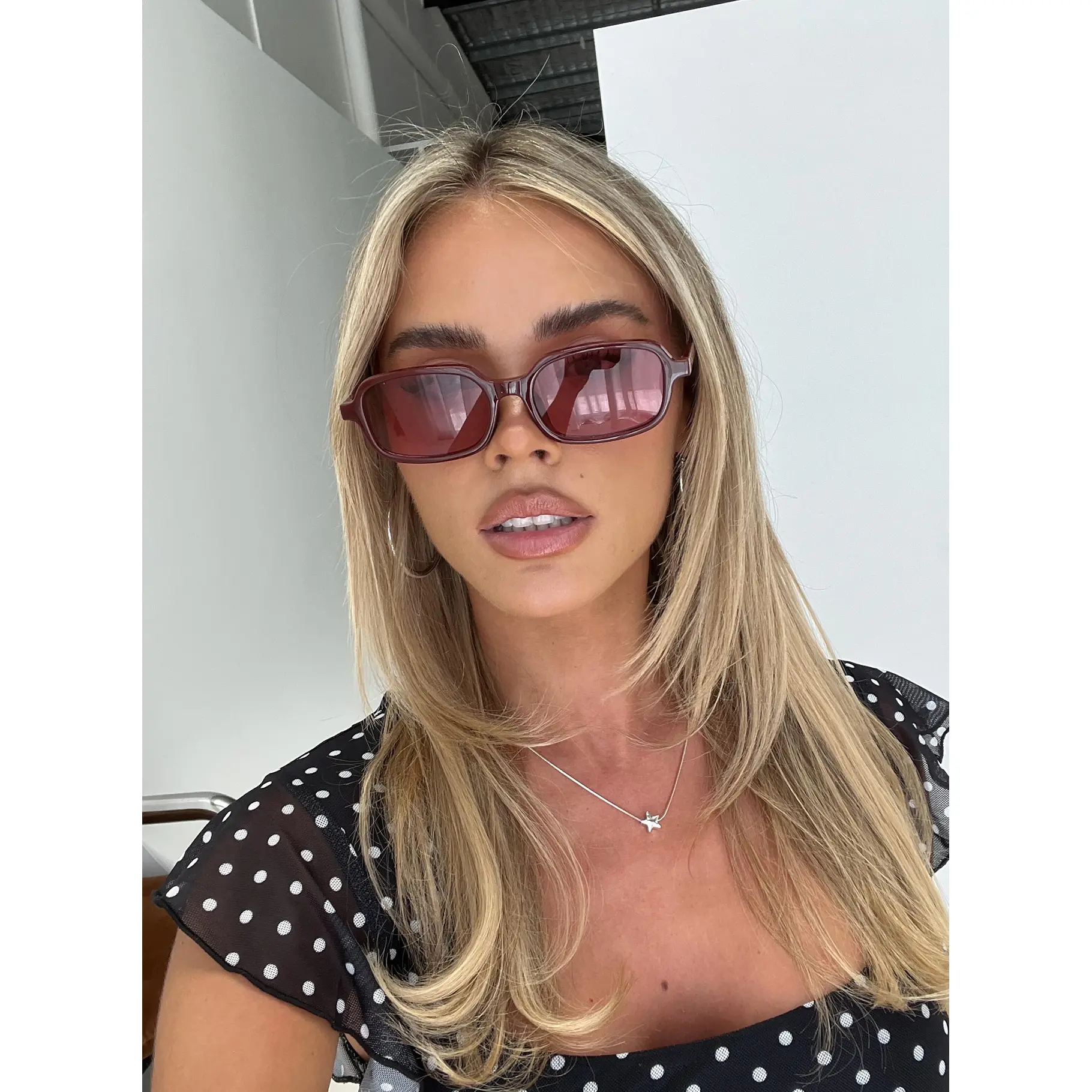 Such A Sweetie Rectangle Sunglasses Red Such A Sweetie Rectangle Sunglasses Red