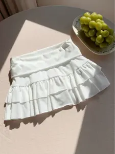 Cute Ruffled Layered Mini Skirt Women's Pants Dress, Stylish Summer Fashion Bottom, Comfortable and Trendy, Perfect for Casual Womenswear, Style