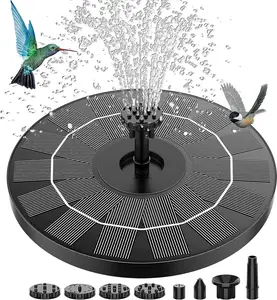 AISITIN 3.5W Solar Fountain, Solar Powered Fountain Pump with 6 Nozzles, Solar Birdbath Fountains for Bird Baths, Garden Decoration, Ponds, Fish Tank and Aquarium