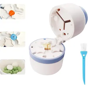 Pill Cutter 1/3 Pill Splitter for Small and Large Pills with Stainless Steel Blade for Cutting Pills in one Third or Half, Portable Pill Organizer, Ideal for Cutting Tablets, Vitamins