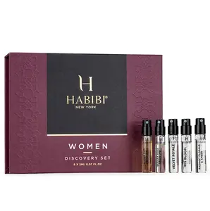 HABIBI NY Women's Discovery Set | 5 Luxury Perfume Samples | Travel Size Fragrance Set | Find Your Signature Scent | Rose Amor, Jasmine Oud, Sweet Confessions, Unspoken Love, Magnificent Rose