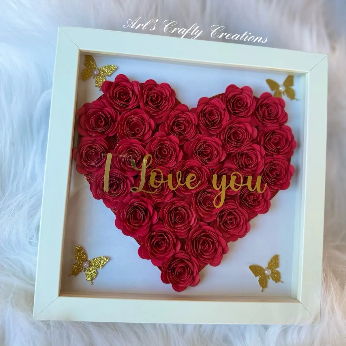 Floral Heart Shaped Shadow Box-8x8”