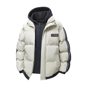 Autumn Winter Couples' Dopamine Jacket - Padded Thickened Fake Two-Piece Hooded, Multi-Colors Optional for Daily Casual Coats Everyday jackets coat heated jacket classy outfits zip jackets Matching Outerwear winter outfits western outfits quilted jacket