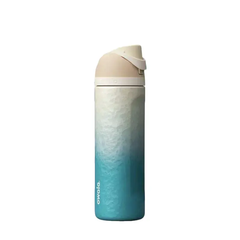 Owala Freesip 24OZ special edition Insulated Stainless Steel water bottle Sway Ocean Blue Gradient cup, Owala daily Leakproof Straw Lid Cup, BPA-Free, wide mouth lid Cup Holder Friendly for Office & Outdoor Use, Ideal Birthday Gift rollin in Trave Drinks