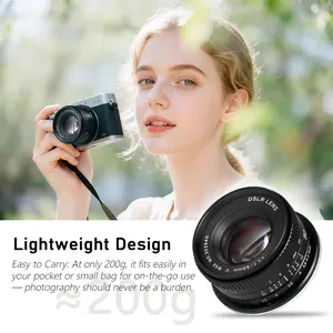 50mm F1.7 Full Frame Prime Lens, Manual Focus, All-Metal, Fast Aperture, for Nikon F, Canon Ef, Pentax Pk, Shallow Depth of Field, Professional Photo