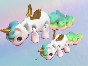 3D Printed Articulated Alicorn Unicorn Fidget - Rainbow Color, Fidget Toy for Stress Relief