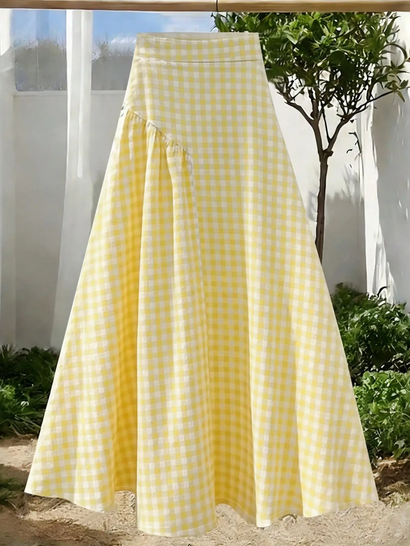 Women's Light Bubble Texture High Design Pleated Bell Flared Skirt, Casual Vacation Style, Perfect for Valentine's Day, Easter, Birthday, Party