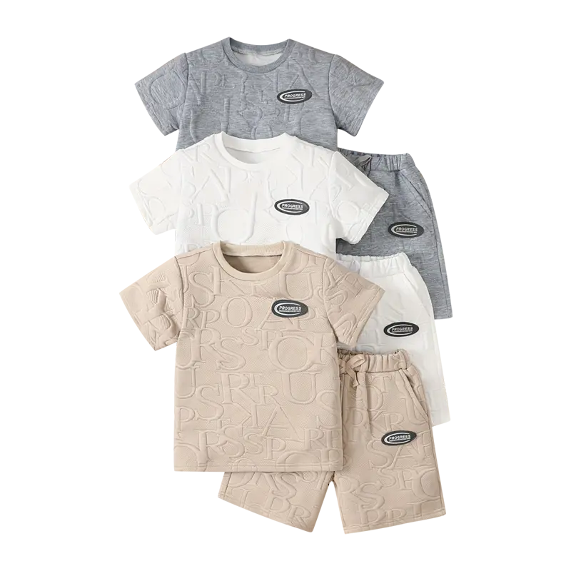 #SummerVibes 6-piece children's summer short-sleeved shorts suit boys' casual and comfortable breathable sports suit Outfit Sets