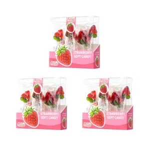 Strawberry Gummy Lollipops, 10.59oz/3 boxes, Gummy candy, Soft Strawberry Lollies, Soft Chewy, Sweet Strawberry Flavor, Gluten-Free, Kid-Friendly, Kids' Birthday Parties, Halloween Goodie Bags, Christmas Stocking Stuffers, Individually Wrapped