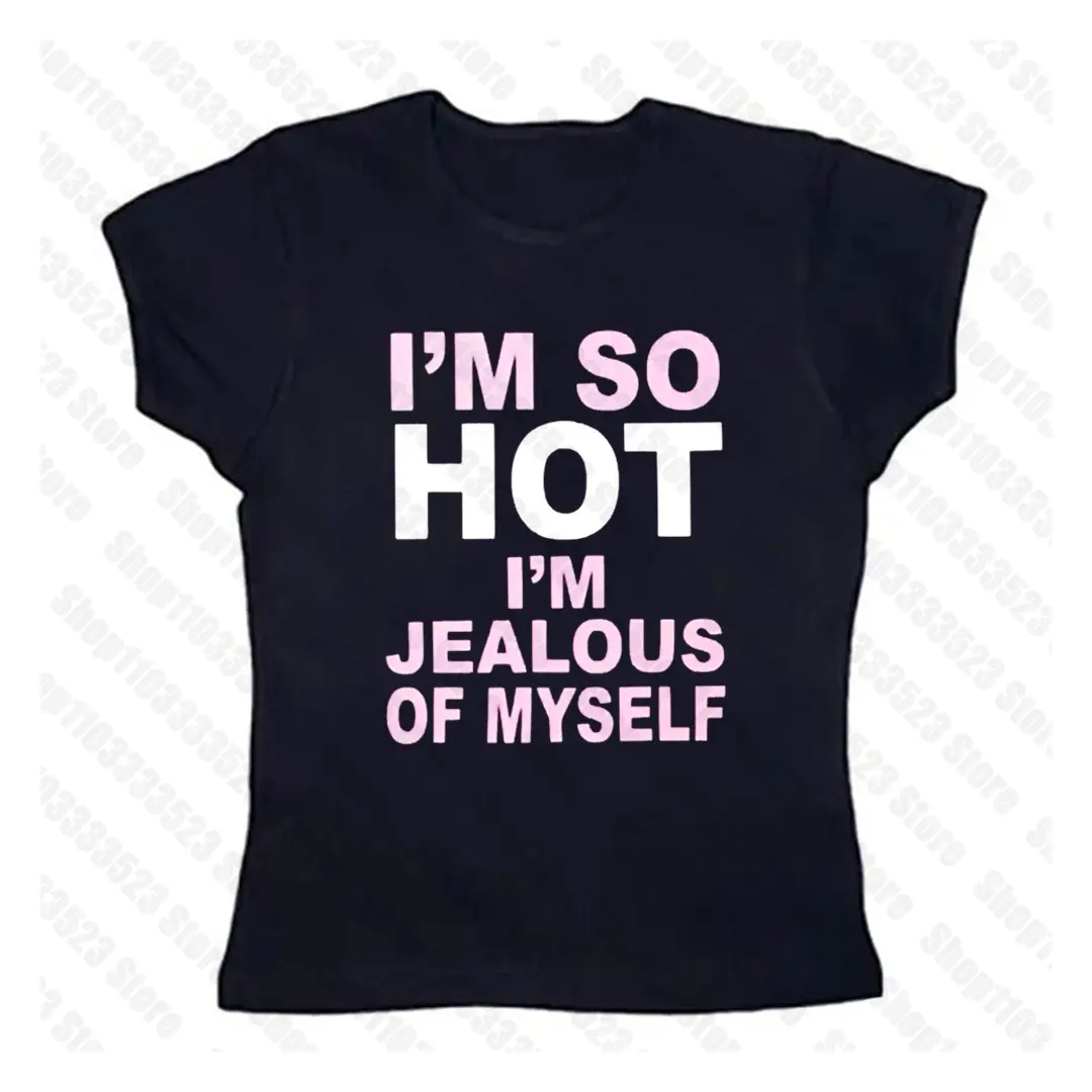 Aesthetic Women's Letter Print Casual ShortSleeve T-Shirt Grunge Vintage Y2k Women clothes Gothic Emo Girl Printing T-shirts 90s