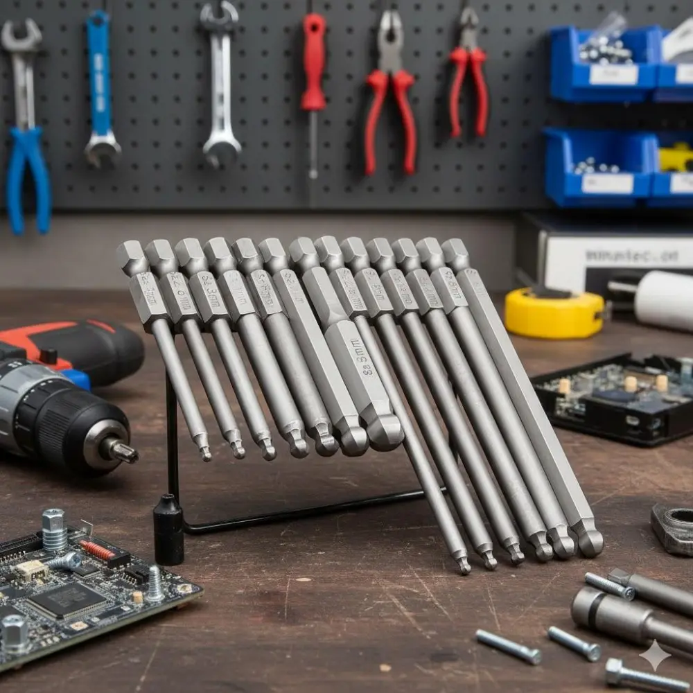 65mm & 100mm Magnetic Hex Screwdriver Bit Set, 5-Piece & 7-Piece High Strength Chrome Vanadium Steel Bits, Quick Change Adapter, Anti-Slip Handle, Durable Torque Toolkit for Home & Industrial Repair