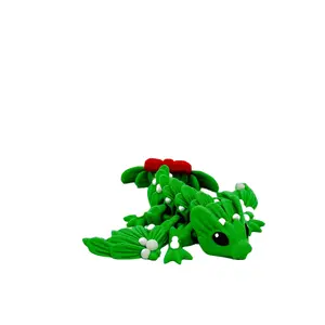 Mistletoe Minis: Whimsical 3D Printed Dragon Statue for a Magical Holiday! Christmas Decor