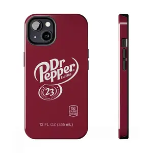 Dr Pepper Themed Heavy-Duty Smartphone Case, Shockproof Drop-Protection Cellphone Casing, Funny Pop Drink Design Handheld Accessory, Perfect Gift for iPhone 11 12 13 14 15 16 17 Pro Max Plus