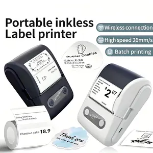Portable Label Printer, Wireless No Ink Required for Address Barcodes, Small Business Gift Tags, Christmas and Valentine's Day Gifts