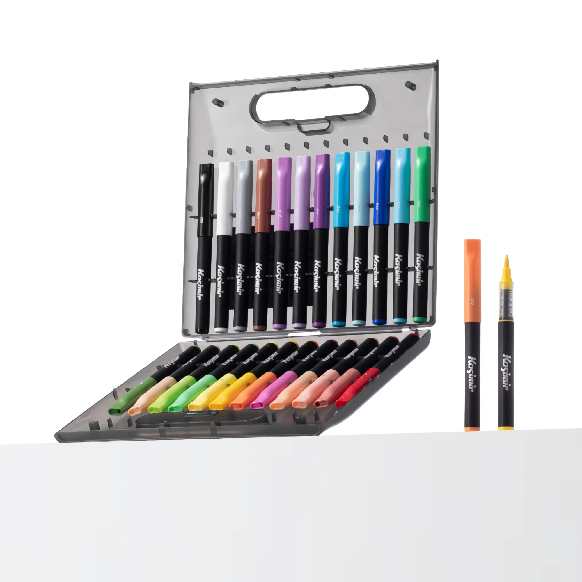 Kasimir ShadowInk Acrylic Markers - 24-Color Set, Acrylic Paint Pen Colouring Pens, Markers & Daubers with Precise Direct Liquid Ink Control, Natural Realistic Skin Shades, Assorted Colored for Character Drawing, Non-Bleed Office & Art Supplies