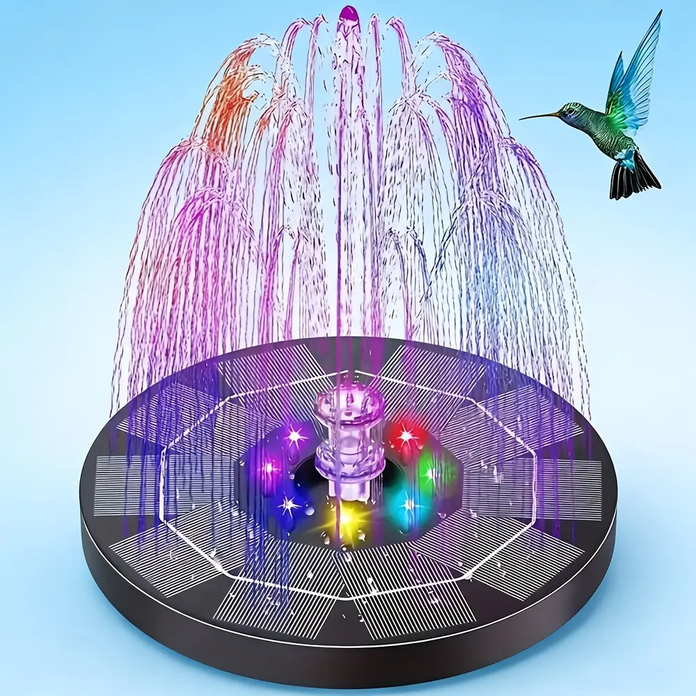 3.5W LED Solar Powered Fountain with Built-In Battery, Solar Fountain, Detachable, Elegant Design Garden Fountain, Usable Day And Night, Lights Up at Night