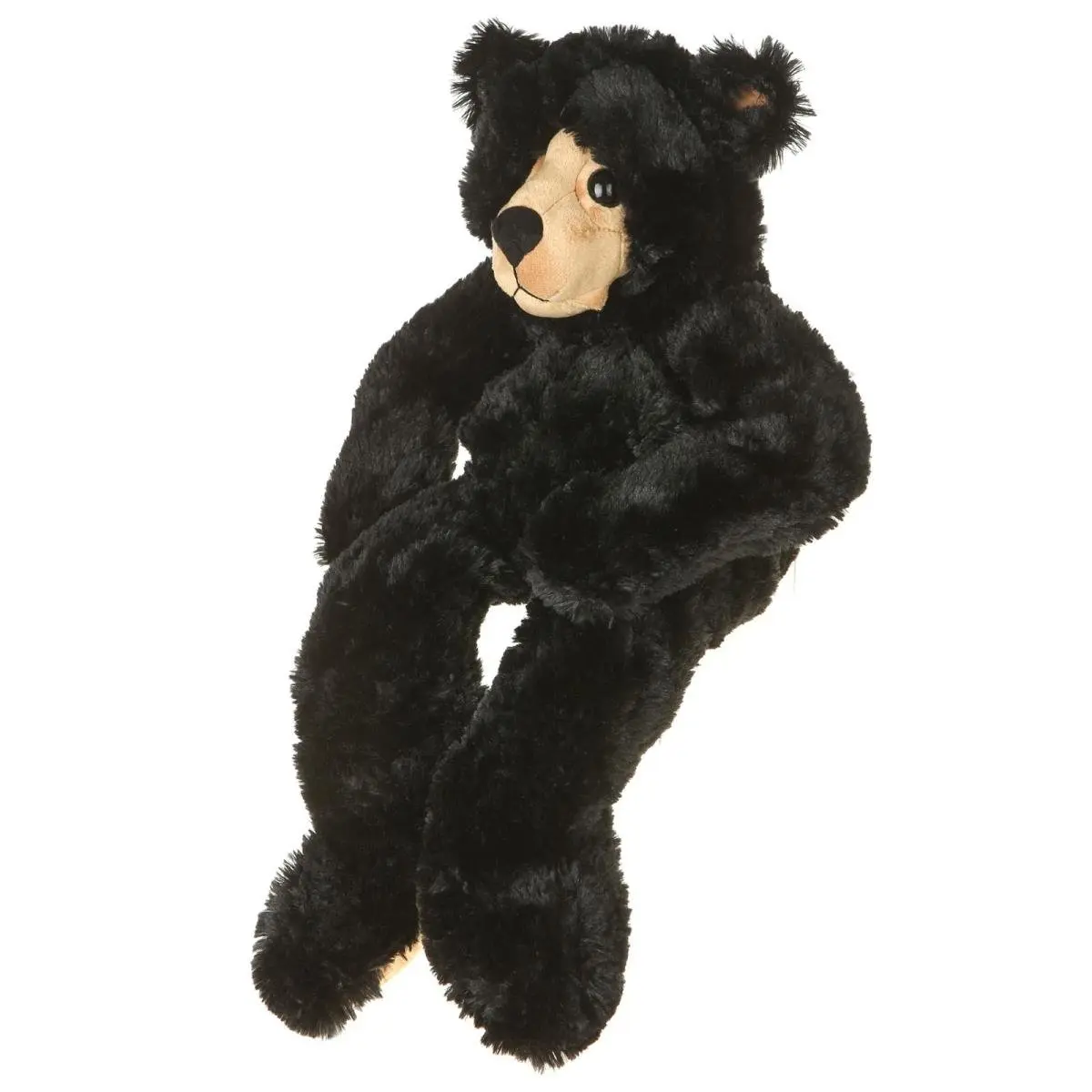 212 MAIN 19 in. Large Black Shaggy Fur Cat Toy - Stuffed Animal, Soft Realistic Kitty Plush Toy for Cat Play, Ideal for Collections, Kitty Plush Toys