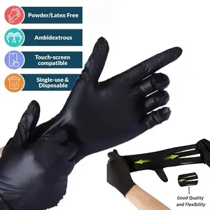 10/50/100pcs Black Vinyl Gloves, Latex-Free Dust-Free Household Cleaning Gloves, Suitable for Tattoos, Bathroom Cleaning, Hair Salons & Nail Repairs, Popular Sizes (S/M/L/XL), Cleaning Supplies
