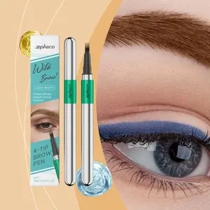 4-Prong Eyebrow Pencil, light brown shade for daily makeup. Builds 3D natural brows, long-lasting & fade-resistant, smooth application, perfect choice for makeup beginners and daily commuting looks.