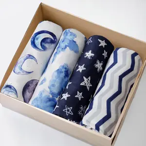 4 Pack Breathable Bassinet Sheets for  Boys Neutral Unisex Soft Bassinet Fitted Sheets for  Travel Bassinet (Sky)