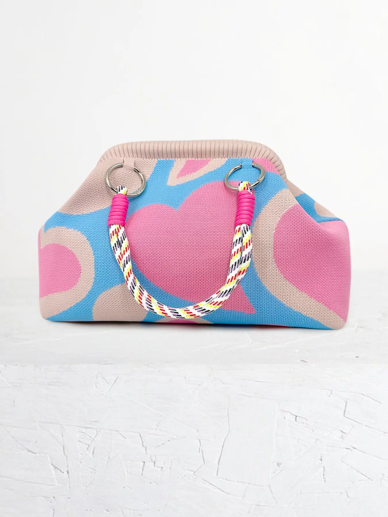 New Fashion Geometric Handbag, Purse, Fashion Purses, Going Out Purse, Heart Pattern Clutch, Trendy Clutch Bag, Makeup Bag, Evening Bag, Party Bag, Valentine's Day Gift, Elegant Stylish Purse