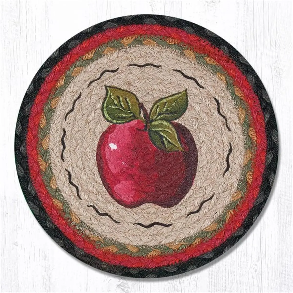 Capitol Importing 80-238A 10" x 10" Fruit-Printed Round Textile Swatch, Household Carpet & Rug Sample