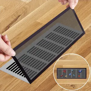 8pcs Floor Vent Mesh Covers, 5.5x12" Magnetic Air Vent Screen Register Trap, Rectangle PVC Floor Register Mesh Cover for Wall Ceiling Floor Catch Debris Hair Insect