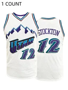 Men's Letter & Number Embroidery Basketball Jersey, Loose Breathable Comfortable Sleeveless Basketball Vest, Basketball Clothing for Outdoor Sports Competition