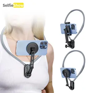Selfieshow New Magnetic Neck Strap Phone Holder, First Person Perspective Sports Camera Shooting Aid, Chest Anti-Shake Fixed Stand, Adjustable Phone Holder