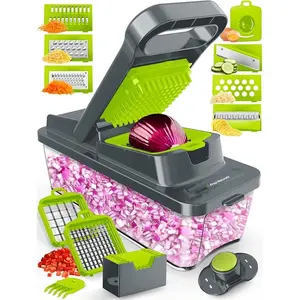12 in 1 Multifunctional Vegetable Chopper with Container, Veggie Chopper, Food Chopper & Onion Chopper Slicer for Kitchen