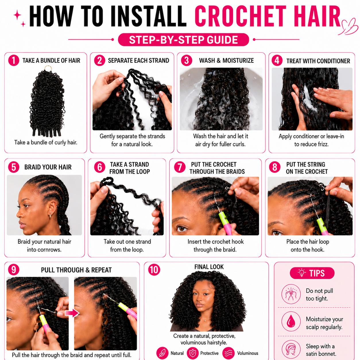 Bangjazz Hair Burmese Curly Crochet Human Hair Pre-Separated Feather Crochet Real Human Hair Invisible Miracle Knots Hair Crochet Hair Extensions Natural Black