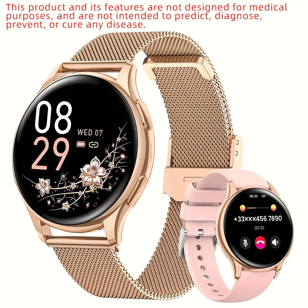 Smartwatch supporting wireless calls, 19 sports modes, music player, pedometer — a perfect birthday gift for both men and women, suitable for Christmas and Halloween, compatible with Android and iOS.