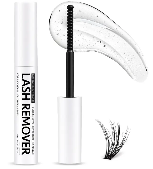 Eyelash Glue Remover 5ML Cluster Lash Remover for False Lashes, Bond and Wispys, Gentle Non-irritating Mascara Wand