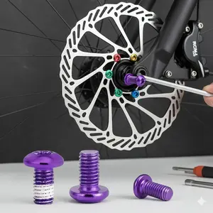 T25 Torx M5x10mm Disc Brake Bolts Kit, Anti-Loose Brake Pad Mounting Hardware, Universal Brake System Upgrade & Repair Tool, Durable Corrosion-Resistant Rotor Screws for Road Mountain Bike Modification