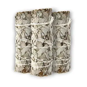 ESPOIR & AMOUR White Sage 4" - 3 Spiritual Sage Sticks for Smudging, Healing and Ritual - Hand-Tied Sage Smudge Sticks to Cleanse Negativity - Sustainably Harvested 4 Inch Californian Sage Bundle
