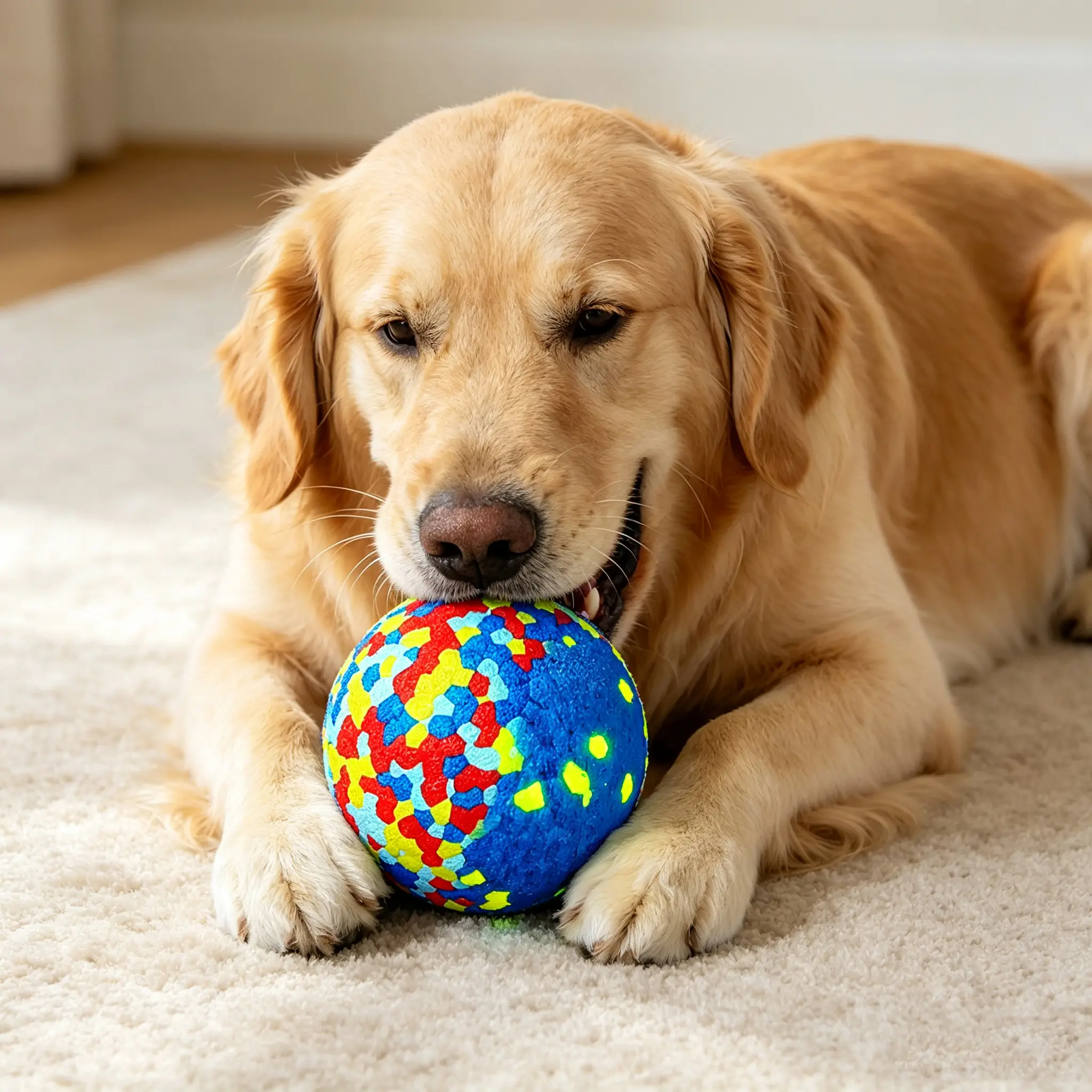 Durable Indestructible Dog Balls, IPX7 Waterproof EVA Floating Dog Chew Toy Bouncy Fetch Ball for Small Medium Large Dogs Aggressive Chewers