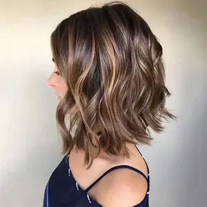 Jessie's Wig [Daphne] Balayage Wavy Bob 13X4 Lace Side Part Wig True-Hold Glueless 5.5x5.5 Lace Wig Human Hair