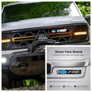 LED Illuminated Front Grille Emblem Light for Ford F-150 2004-2021, Car Grill Badge Lamp, Stylish Logo, Fits All Models Including Raptor Xl Xlt Lariat