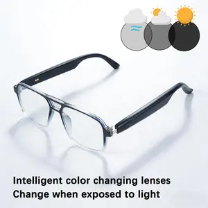 PENGTENG Smart Wireless Bluetooth Glasses, With Automatic Dimming Polarized Lenses, With Speakers And Microphone, Blue Light Blocking, Voice Call, HIFI Music, Suitable For Business Office, Travel, Sports, Popular Digital Device, Festival Gift