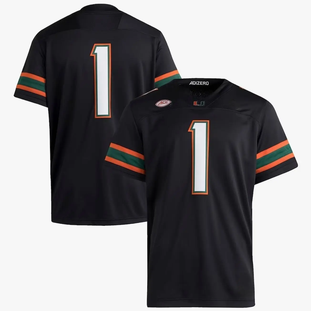 Unisex Football College #1 Miami Hurricanes Premier Strategy Jersey - Black