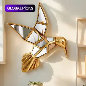 Resin Hummingbird Wall Hanging Decor with Mirror-Surface Design, Creative Animal Display Hanging Room Decor, Perfect for Bird Lovers & Home Parties #GLOBAL PICKS