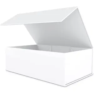 White Gift Box with Magnetic Closure Lid 10" X 6" X 3" Gift Boxe for Presents,Luxury for Gift Packaging, Bridesmaid Gifts Boxes,Birthday Gift Box
