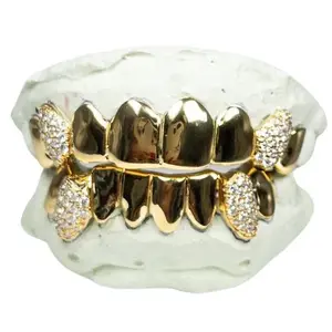 SSS Plain set solid grillz set s925 and Moissanite custom diamond grillz