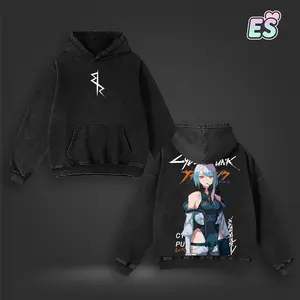 [ES] Lucy, David Martinez, Rebecca – Cyberpunk Edgerunners Anime Vintage Washed Oversize Heavyweight Cotton Graphic T-Shirt Tee & Pullover Hoodie | Night City Trinity Collection