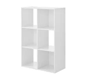 6 Cube Storage Organizer White Modern Design for Home Office Organization Compact Shelving Unit