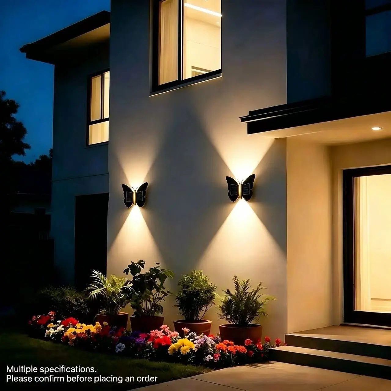 Solar butterfly decorative light, IP65 weatherproof outdoor, automatic lighting, dusk to dawn, indoor and outdoor, Solar Garden Lamps, energy-saving garden light, suitable for gardens, courtyards, doorways, flower bars