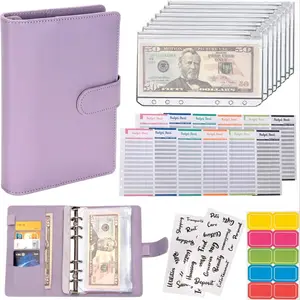 A6 Budget Binder Cash Envelopes, Money Saving Organizer with Zipper Pockets, Savings Challenge Planner, Durable Design for Effective Financial Management