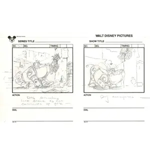 Chip n Dale Rescue Rangers Original Production Animation Storyboard Walt Disney FIRST EPISODE 1988 A23